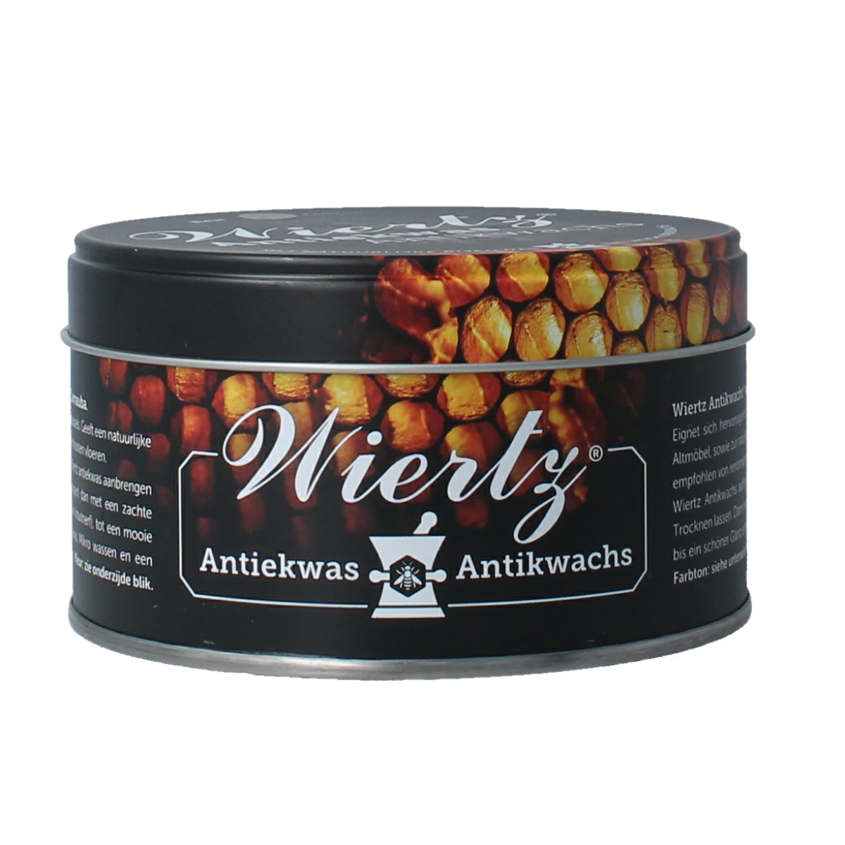 Wiertz Antiekwas bruin, 380ml, antique wax for furniture care, in a brown container with product label and nozzle spout.