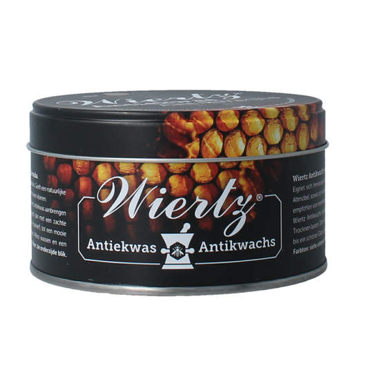 Wiertz Antiekwas bruin, 380ml, antique wax for furniture care, in a brown container with product label and nozzle spout.