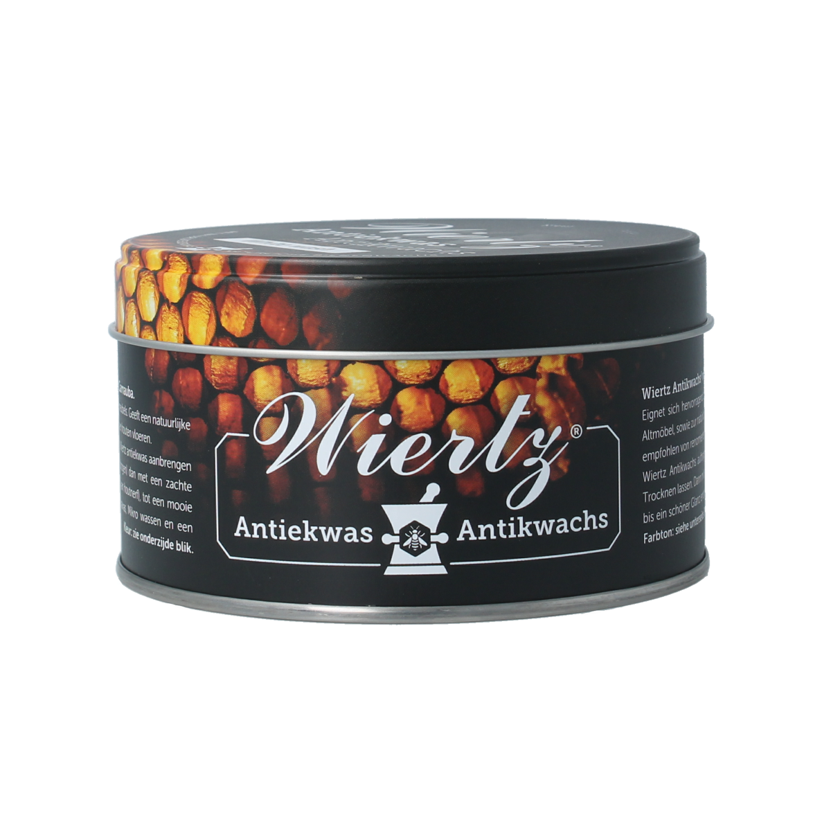 Wiertz Antiekwas white wash in a 250g container, used for cleaning and finishing furniture and wood surfaces.