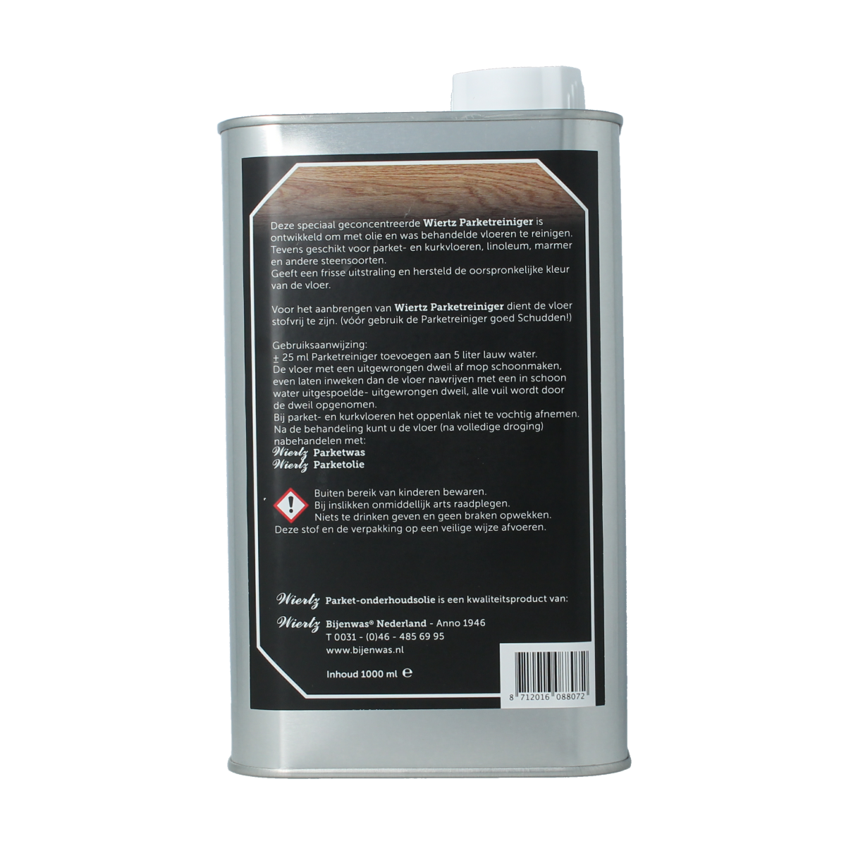 Wiertz Parketreiniger 1L bottle, a cleaning product for hardwood floors, featuring a white and green label with the Wiertz brand logo.