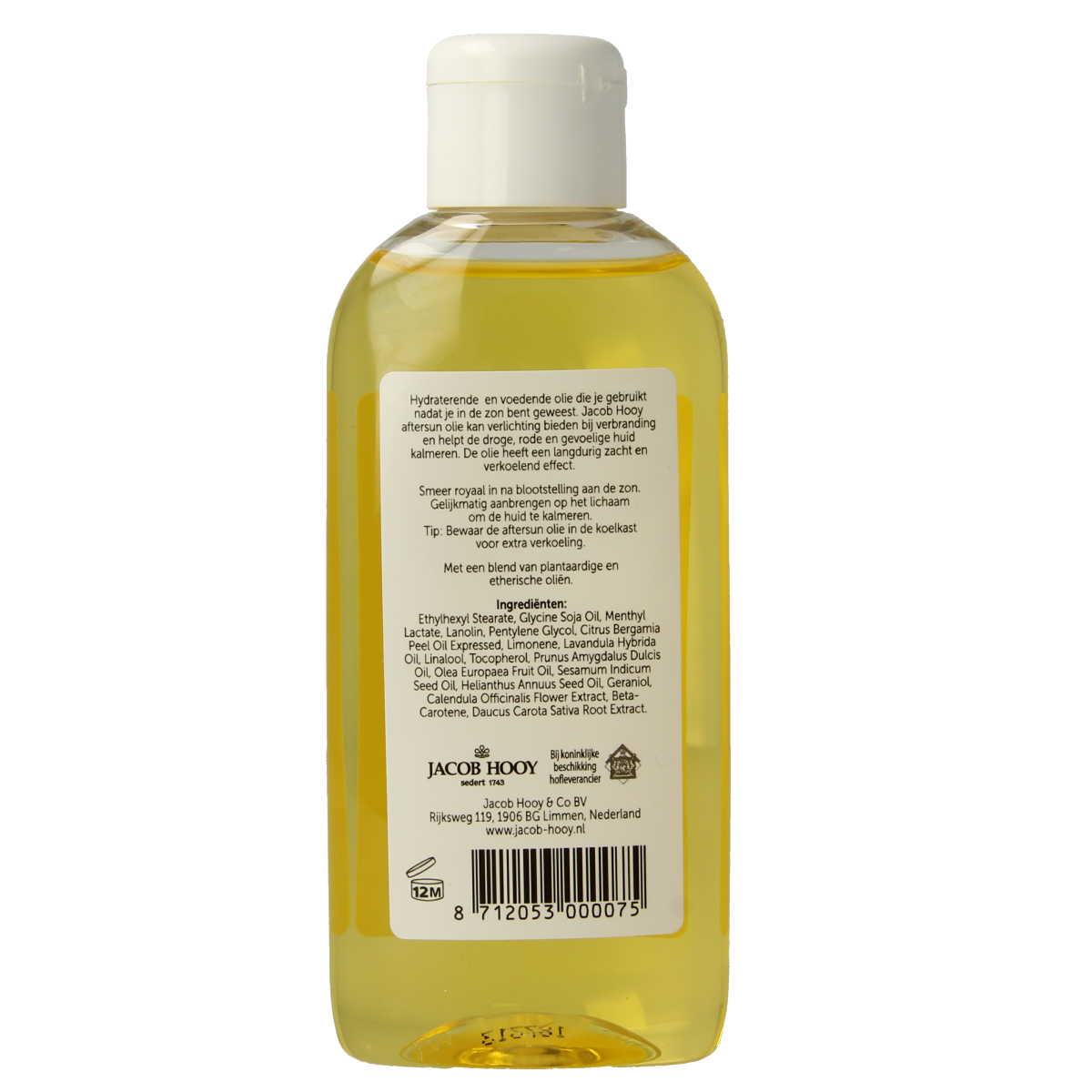 Jacob Hooy Haarlemmerbruin aftersun lotion in 150ml bottle, featuring a sun-themed design and smooth, soothing texture.