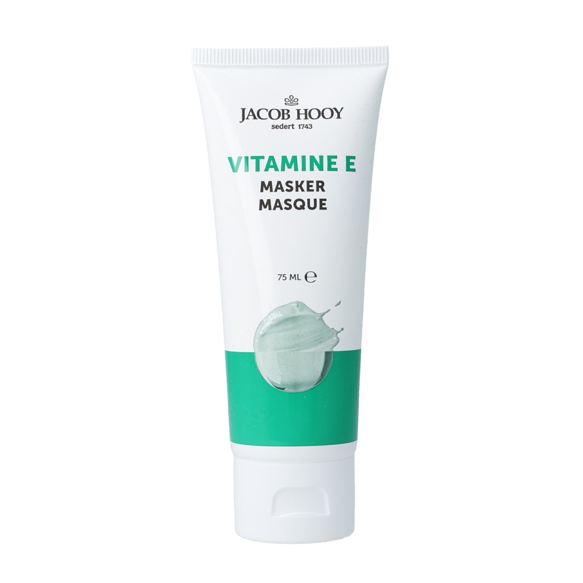 Jacob Hooy Vitamin E face mask in a 75ml jar, moisturizing skincare product for healthy, nourished skin.