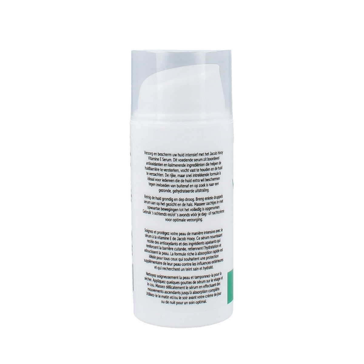 Jacob Hooy Vitamin E serum for facial skincare, 30ml bottle with dropper, nourishing and hydrating facial treatment.