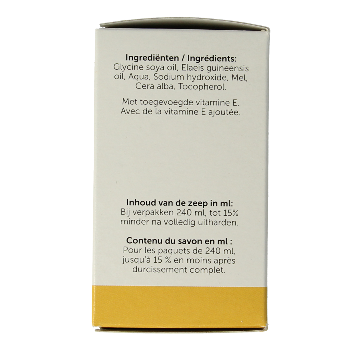 Jacob Hooy beeswax soap in a 240ml bottle, natural bar soap with beeswax for gentle cleansing and nourishing skin.
