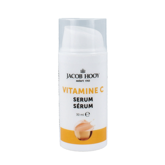 Jacob Hooy Vitamin C serum in a 30ml bottle, facial skincare product with clear packaging and dropper applicator.