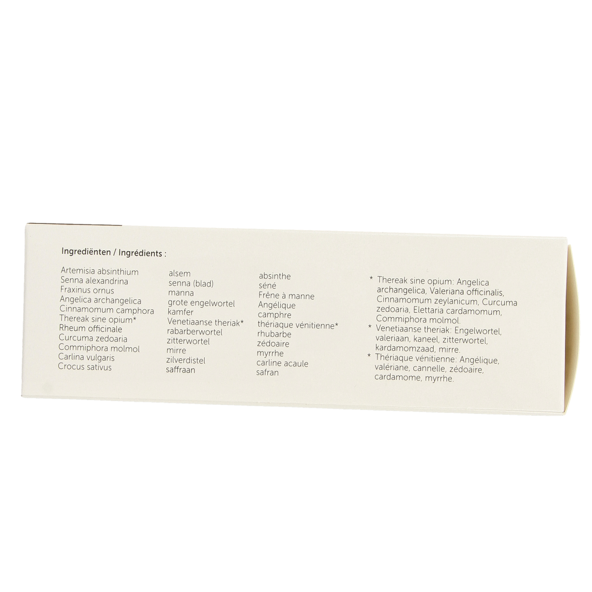 Jacob Hooy Zweedse kruiden klein met kamfer, herbal remedy in a 90.20g package, featuring dried herbs and camphor.
