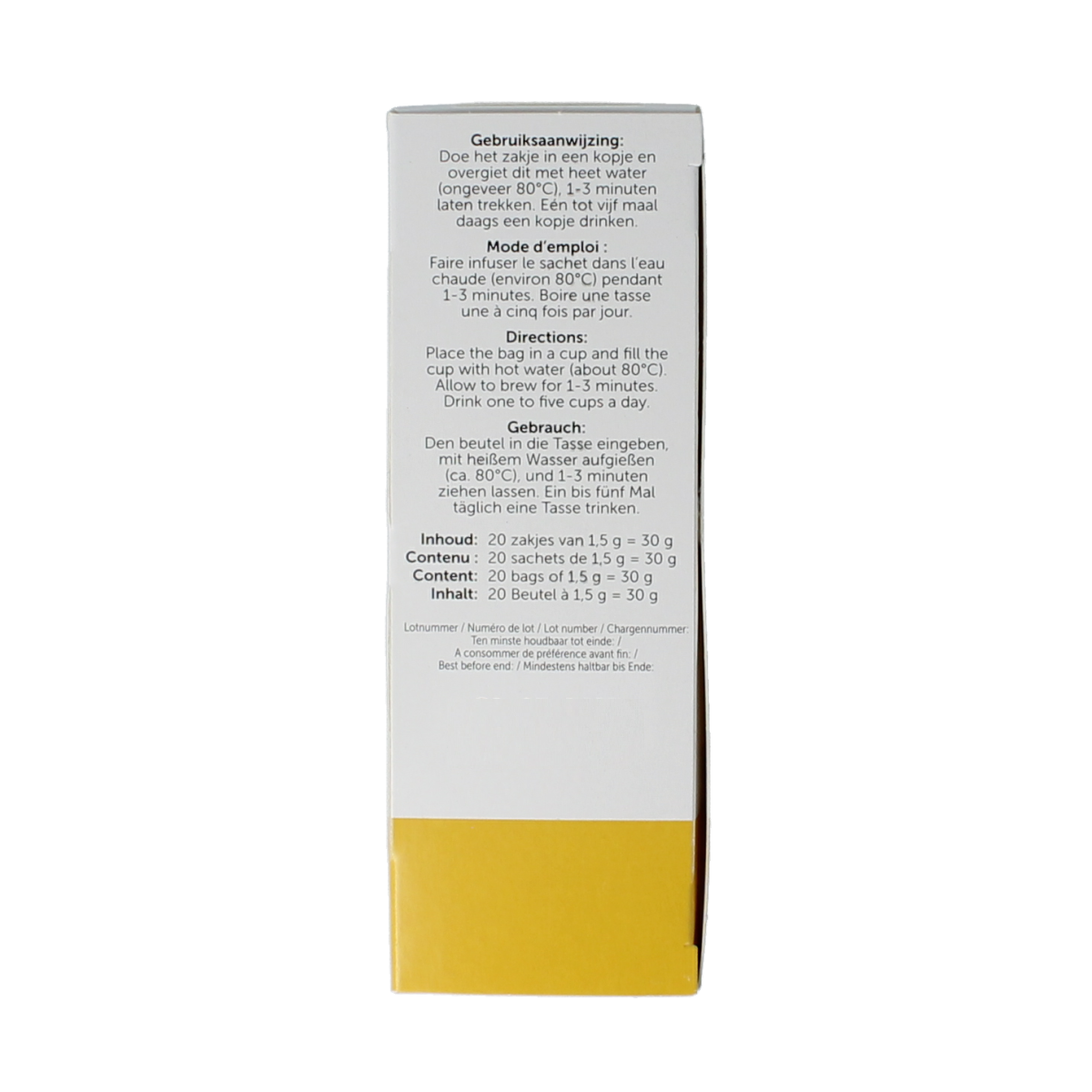 Jacob Hooy Kruidendrank paardenbloem tea in a packet, natural herbal tea product from the Jacob Hooy brand.