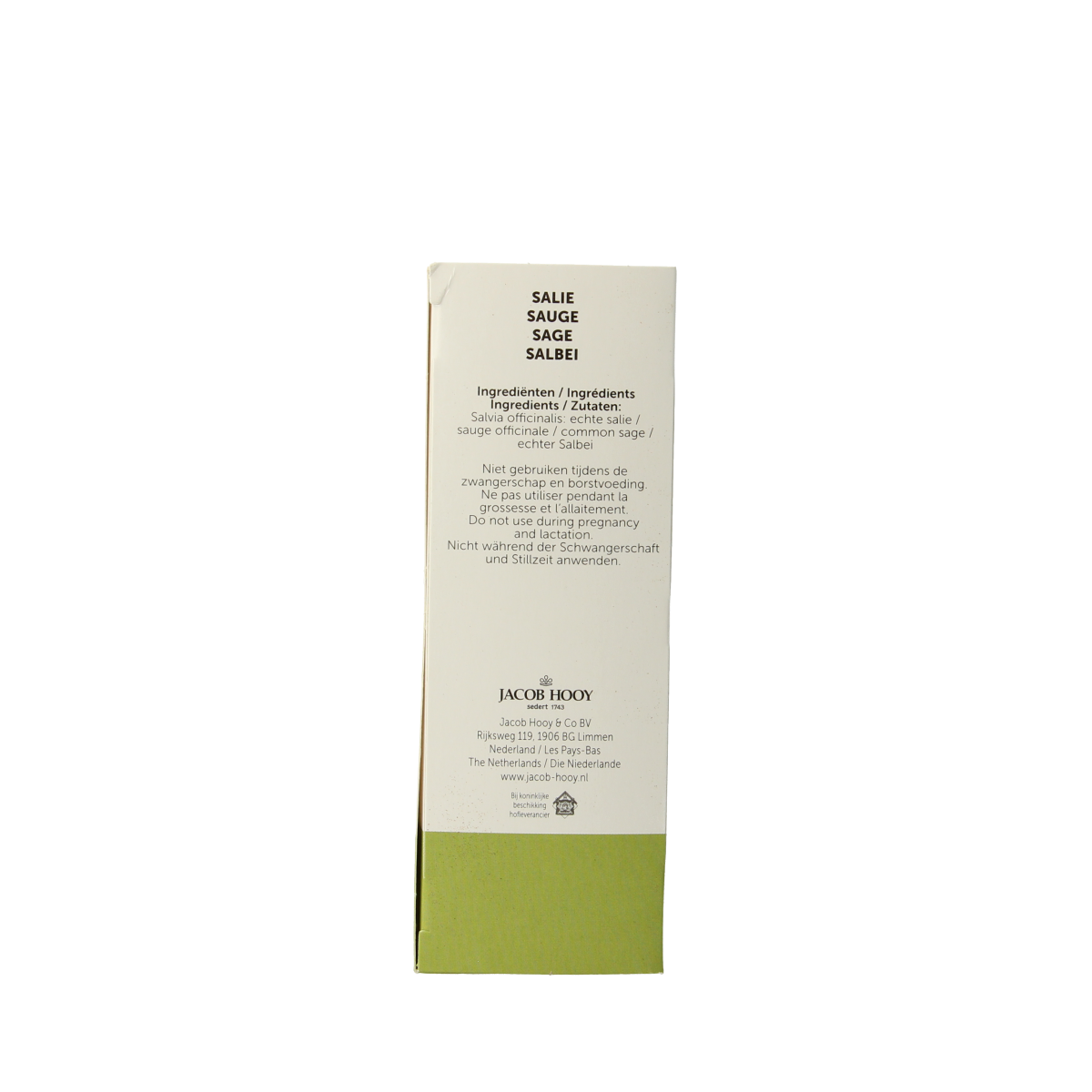 Jacob Hooy Salie thee in a box with 20 tea bags, herbal tea product from the Jacob Hooy Koffie en Thee collection.