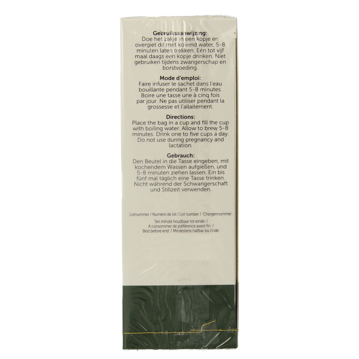 Jacob Hooy Hennep, gember en citroengras thee in a box of 12 tea bags, featuring herbal ingredients and natural flavoring.