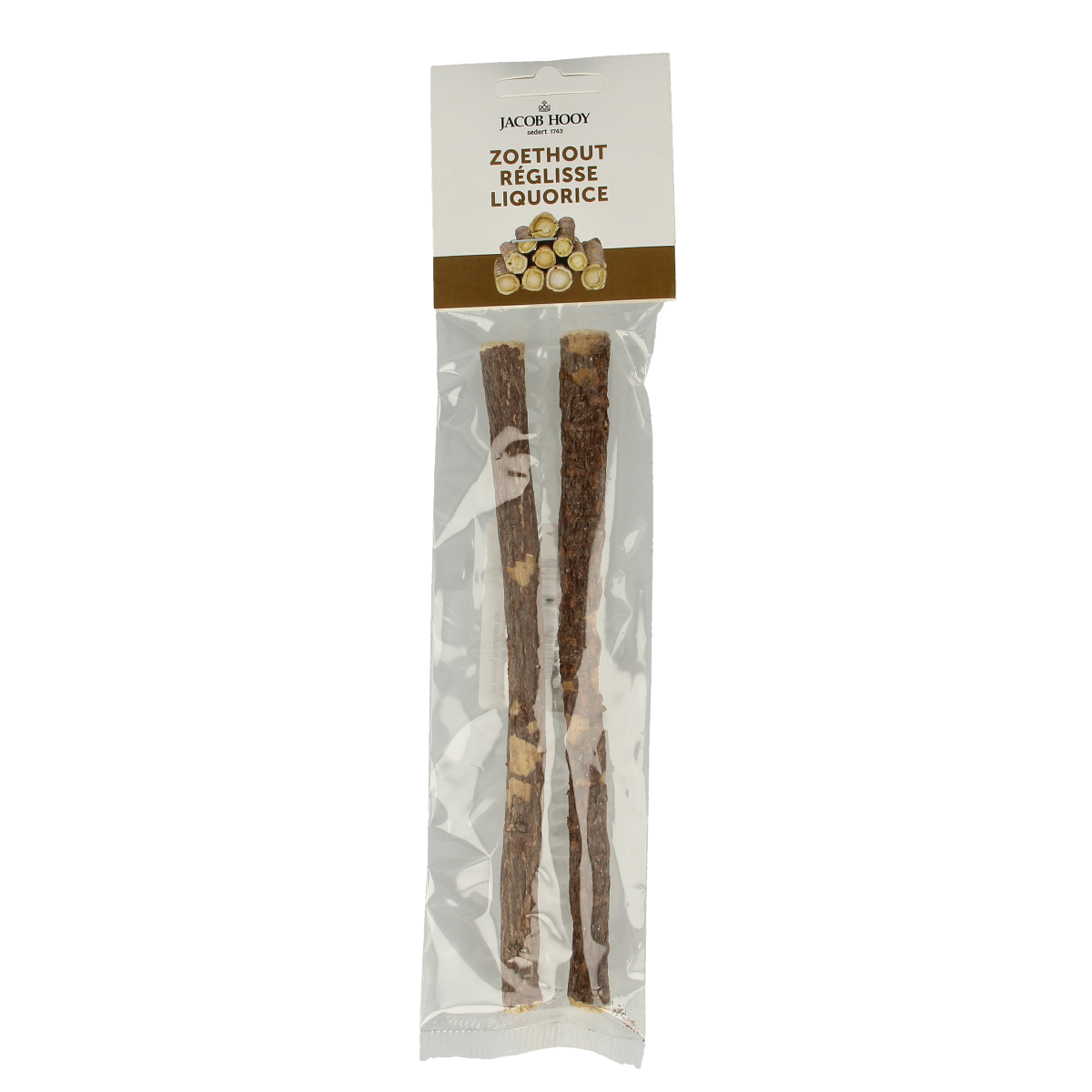 Jacob Hooy Zoethout stokjes in zakje, herbal licorice sticks for tea and cooking, natural herbal product, 2.00 Stuks.