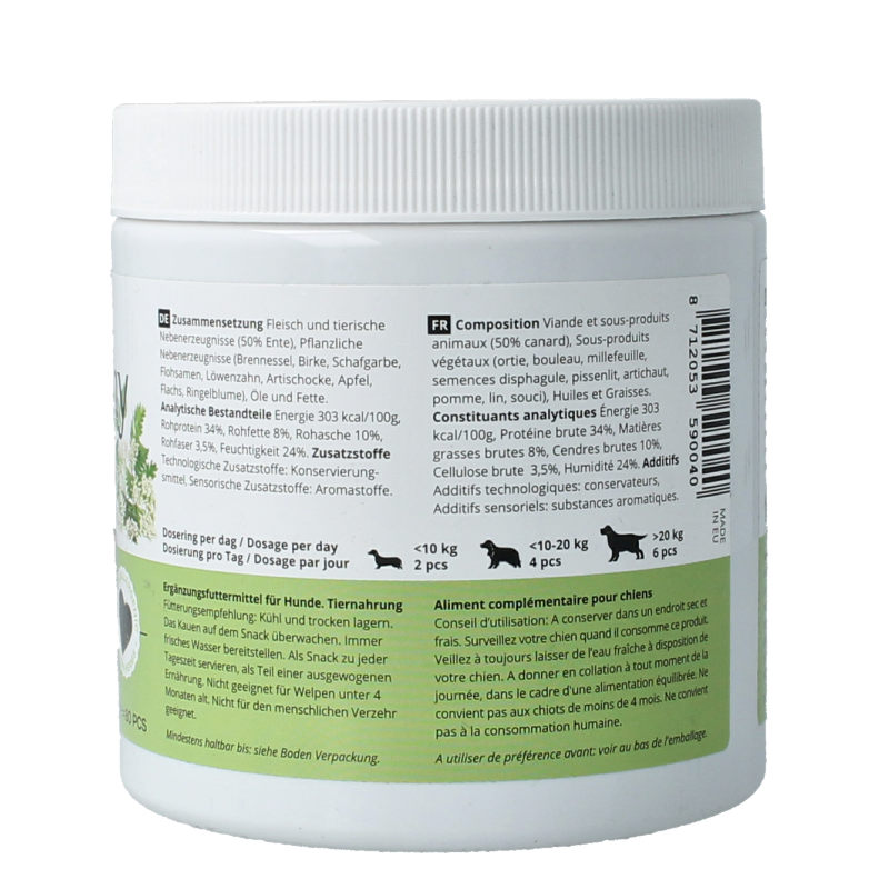 Jacob Hooy Pets Healthy Dog Weightcare supplements, 80 pieces, natural pet nutrition for weight management and overall health.
