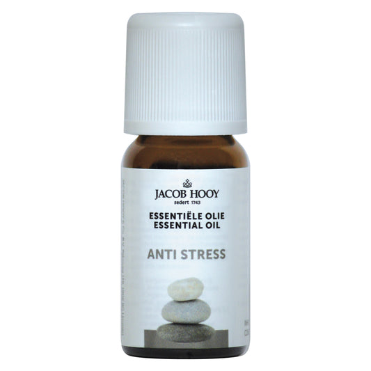 Jacob Hooy anti-stress essential oil in a 10ml bottle, natural therapeutic etherische olie for relaxation.