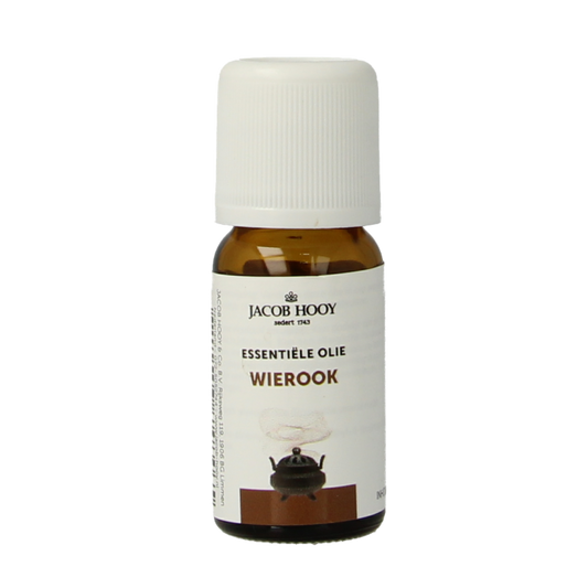 Jacob Hooy Wierook olie in a 10ml bottle, aromatic essential oil for use in aromatherapy and wellness practices.