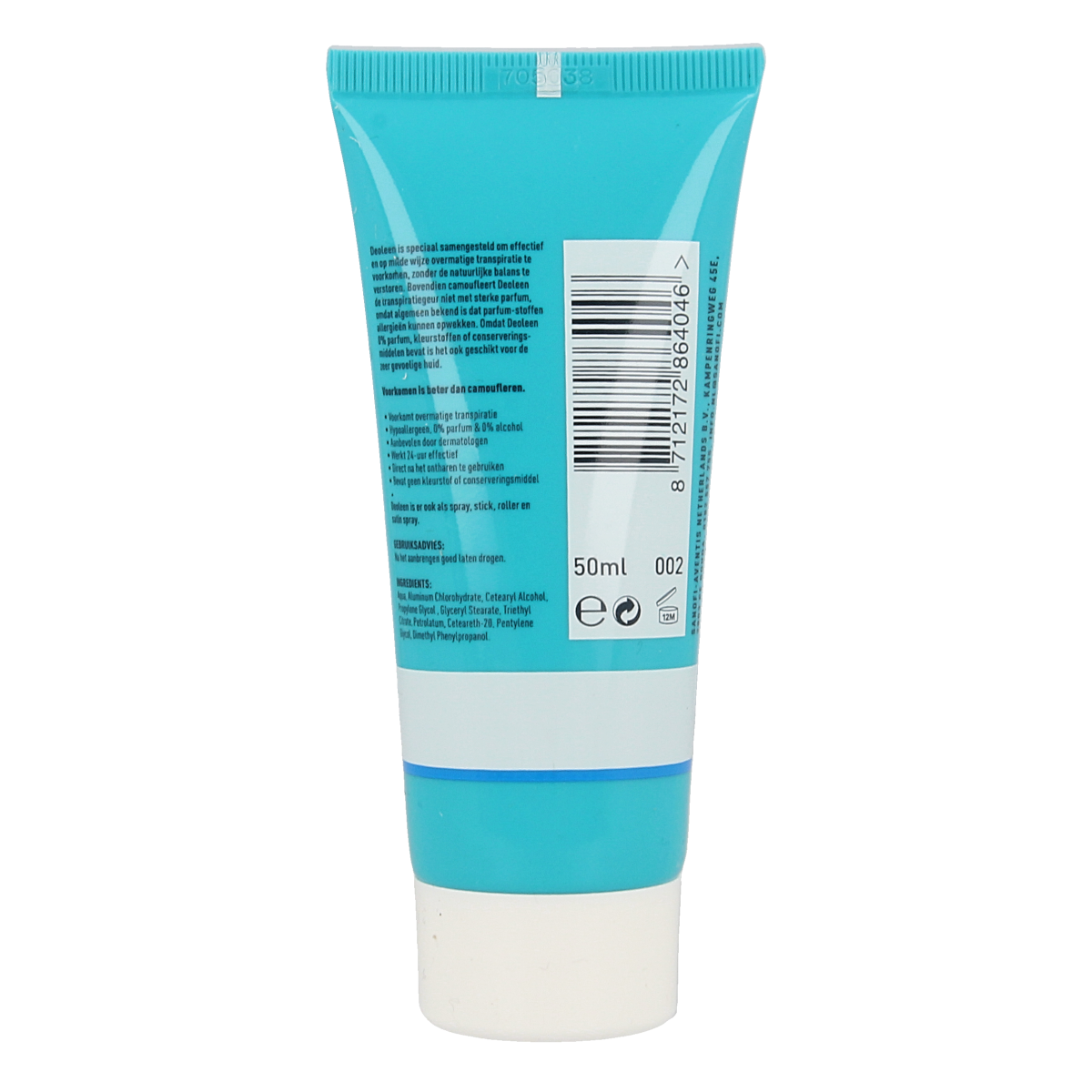 Deoleen Creme Sensitive 50ml body care product in a white tube with blue cap, designed for gentle skin hydration.