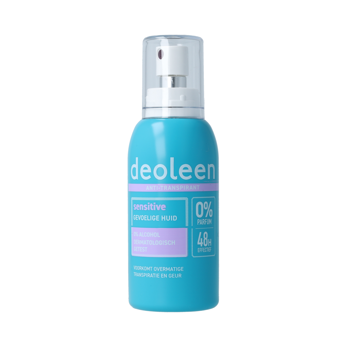 Deoleen Deodorant Spray Sensitive 75ml bottle with clear cap and simple label, designed for sensitive skin.