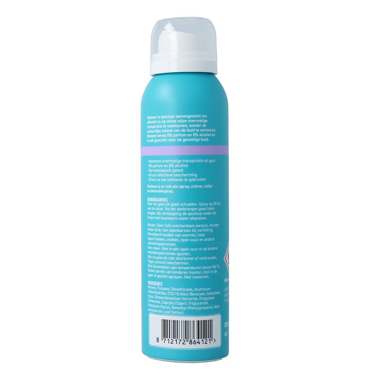 Deoleen satin sensitive alcohol-free deodorant spray bottle, 150ml, with a sleek packaging design.