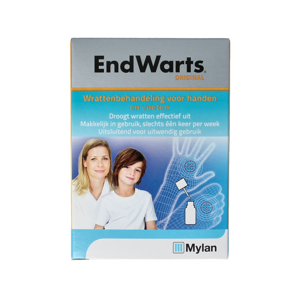 Endwarts hand and foot wart treatment in a 5ml bottle, body care product by Endwarts, with the bottle and label visible.