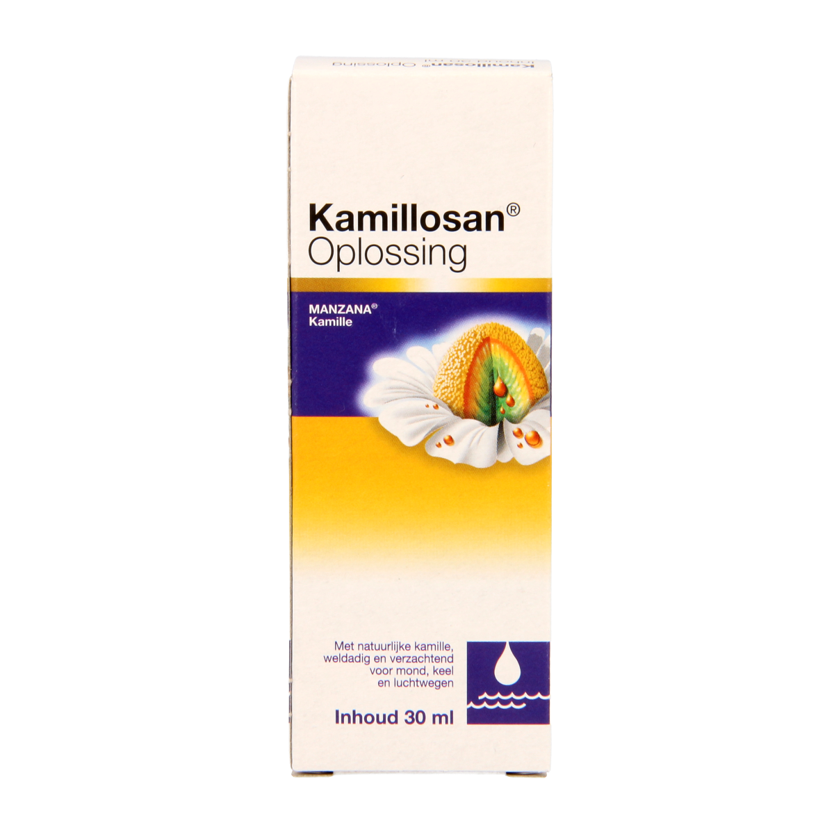 Kamillosan lichaamsverzorging oplossing in 30ml flacon, natuurlijke huidverzorging en verzachtende vloeistof.