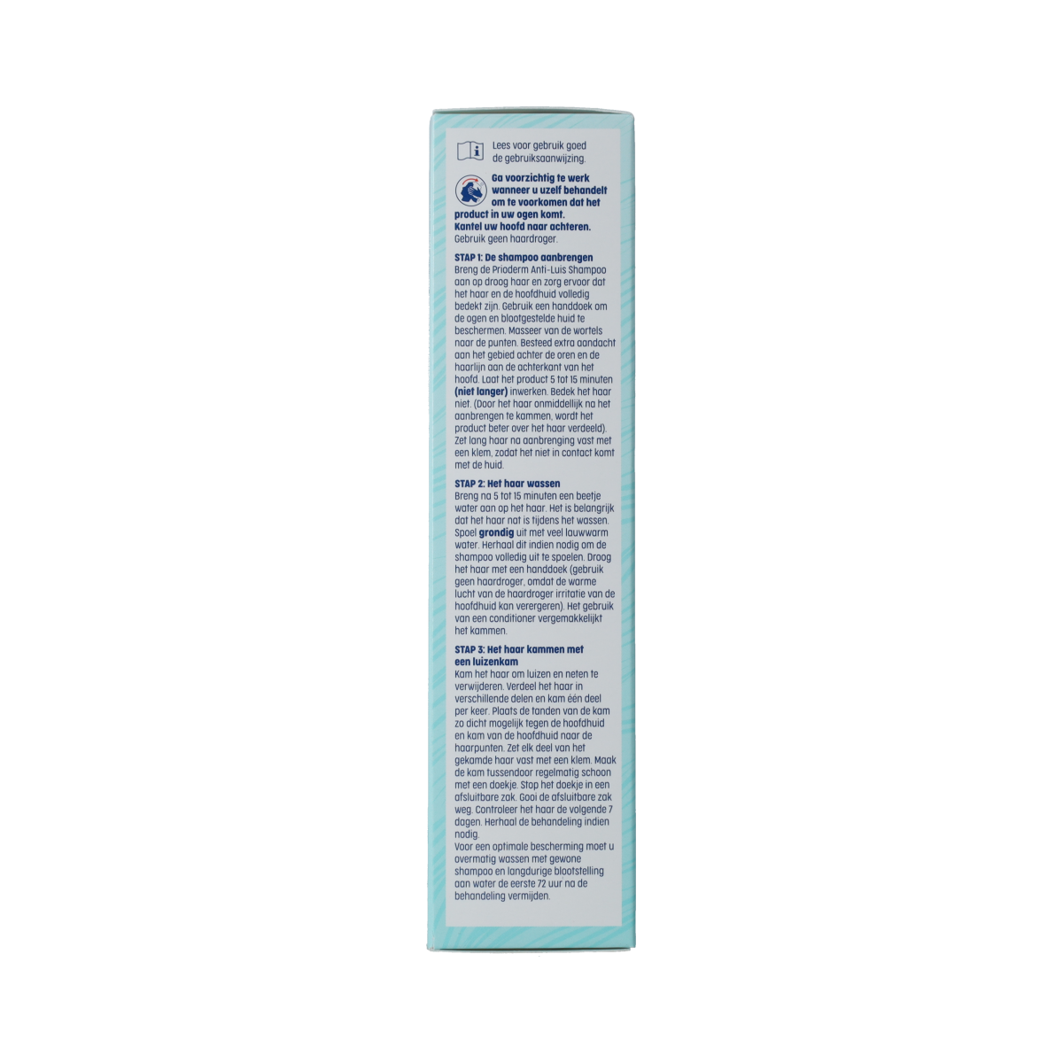 Prioderm 2-in-1 anti-luis shampoo for hair care, 100ml, with visible packaging and branding.