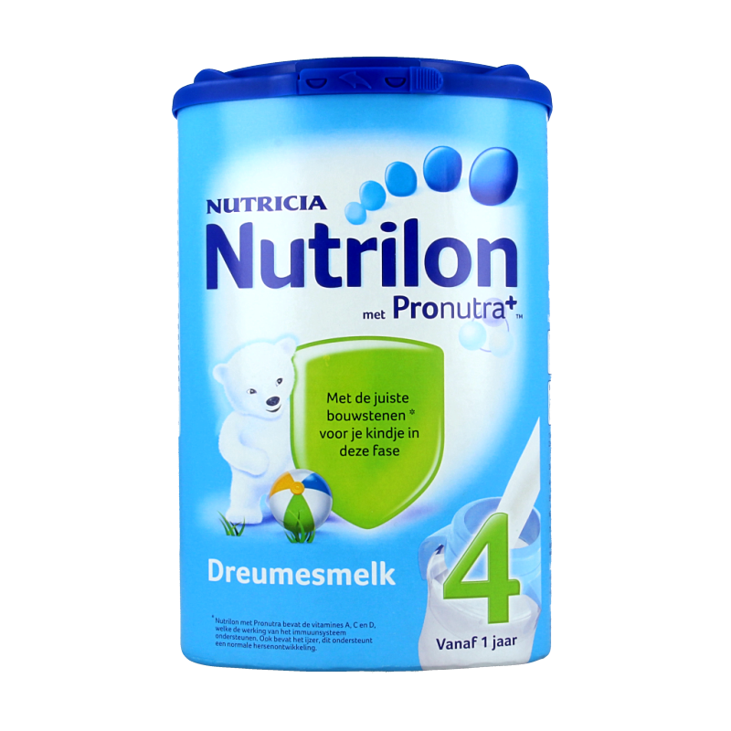 Nutrilon 4 Dreumes groeimelk poeder, baby and toddler nutrition, 800g container showing the product packaging