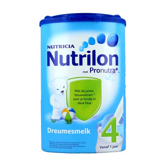 Nutrilon 4 Dreumes groeimelk poeder, baby and toddler nutrition, 800g container showing the product packaging