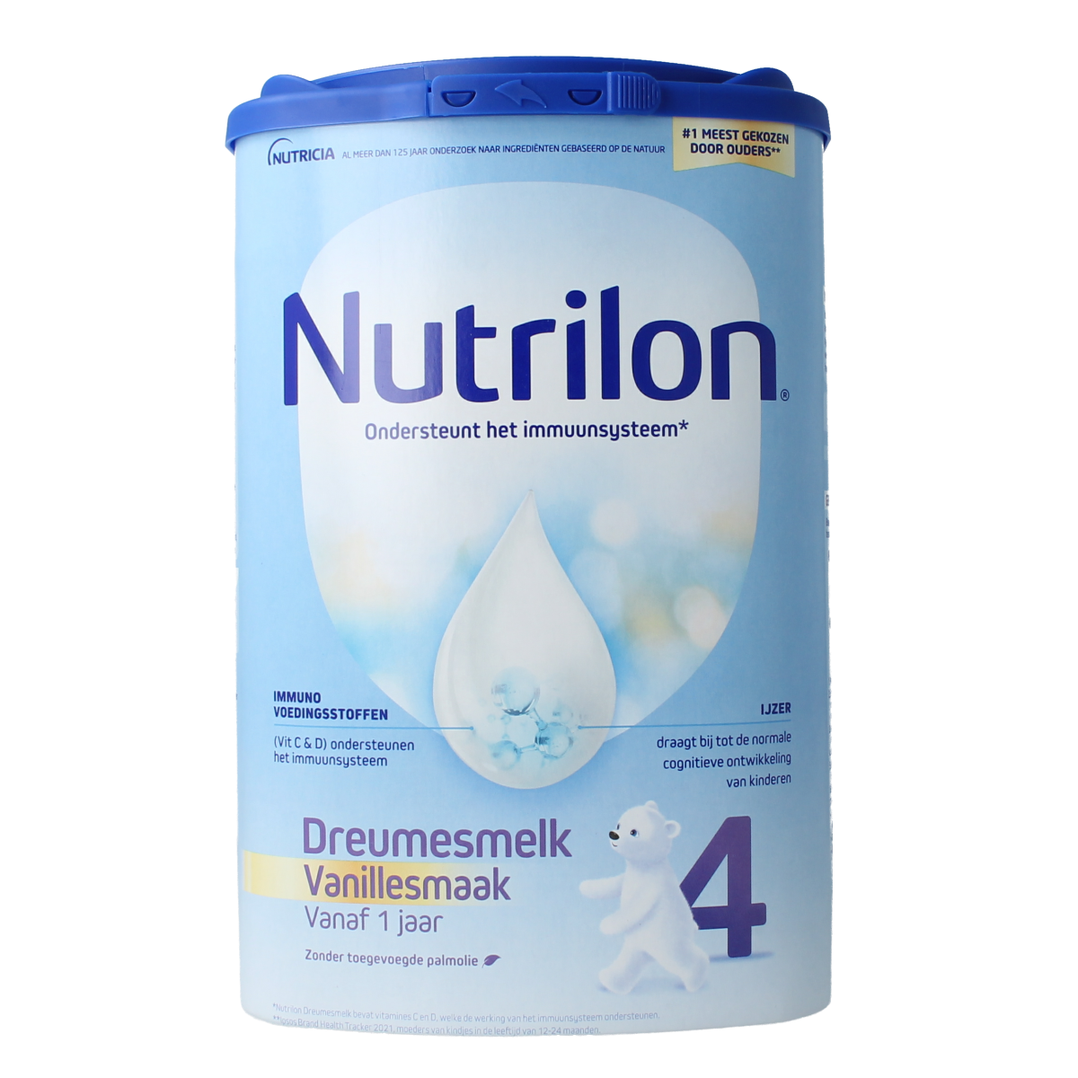Nutrilon 4 Dreumes vanilla powdered baby and toddler food in an 800g container showing the Nutrilon brand label.