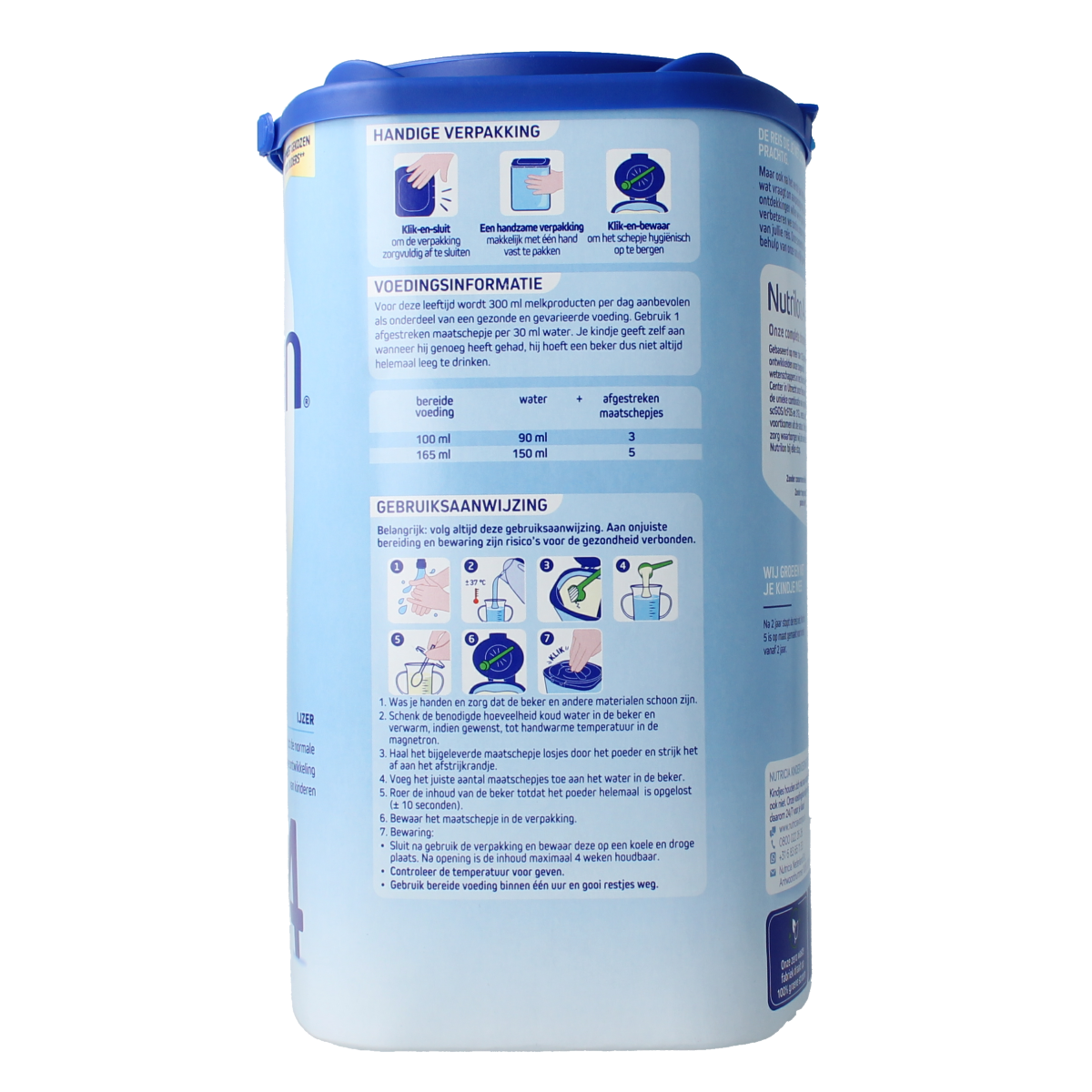 Nutrilon 4 Dreumes vanille baby and toddler formula powder in 800g container, suitable for young children’s nutrition.