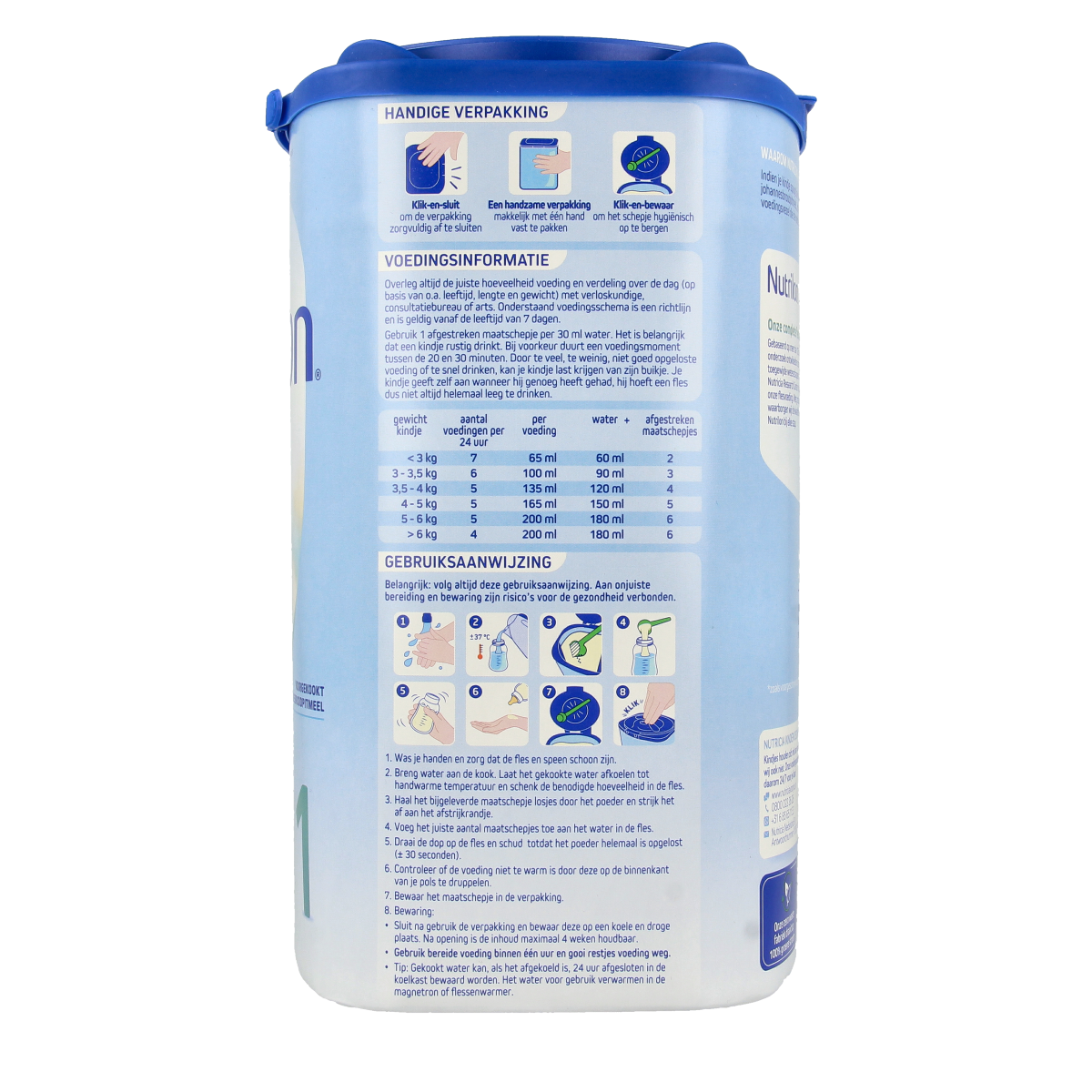 Nutrilon A.R. 1 baby and toddler feeding powder, 800g container showing the Nutrilon brand label and product packaging