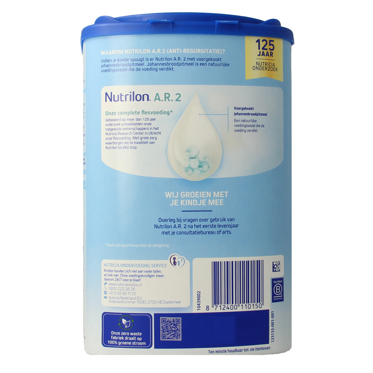 Nutrilon A.R. 2 baby and toddler formula in an 800g container, designed for gentle digestion and nutrition.