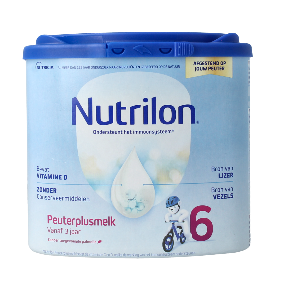 Nutrilon Baby and Toddler Nutrition Peuter Melk Plus milk powder in 400g jar with label and scoop.