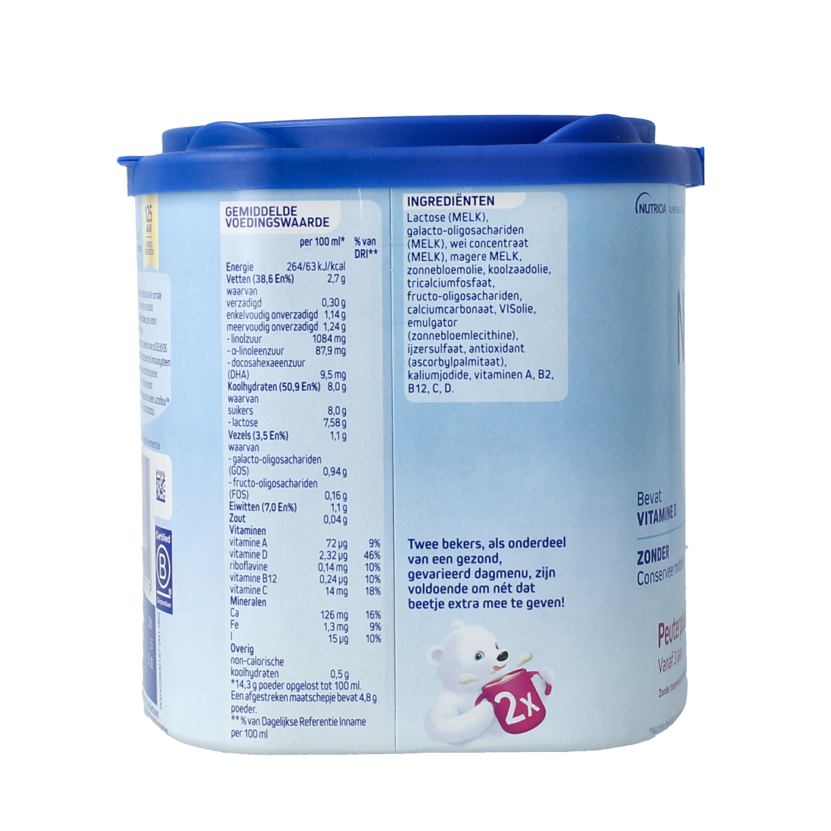 Nutrilon 6 Peutermelkplus baby and toddler milk powder, 400g, with a scoop included, in a colorful tin container.