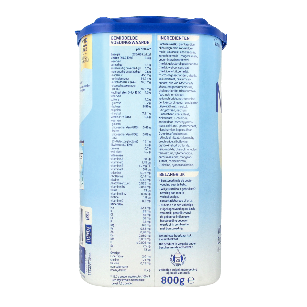 Nutrilon baby full-term infant formula in 800g packaging, suitable for newborns and infants.