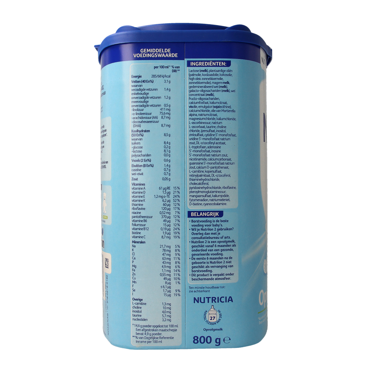 Nutrilon Standaard 2 opvolgmelk babyvoeding in 800g pack, Nutrilon brand, suitable for infants and toddlers