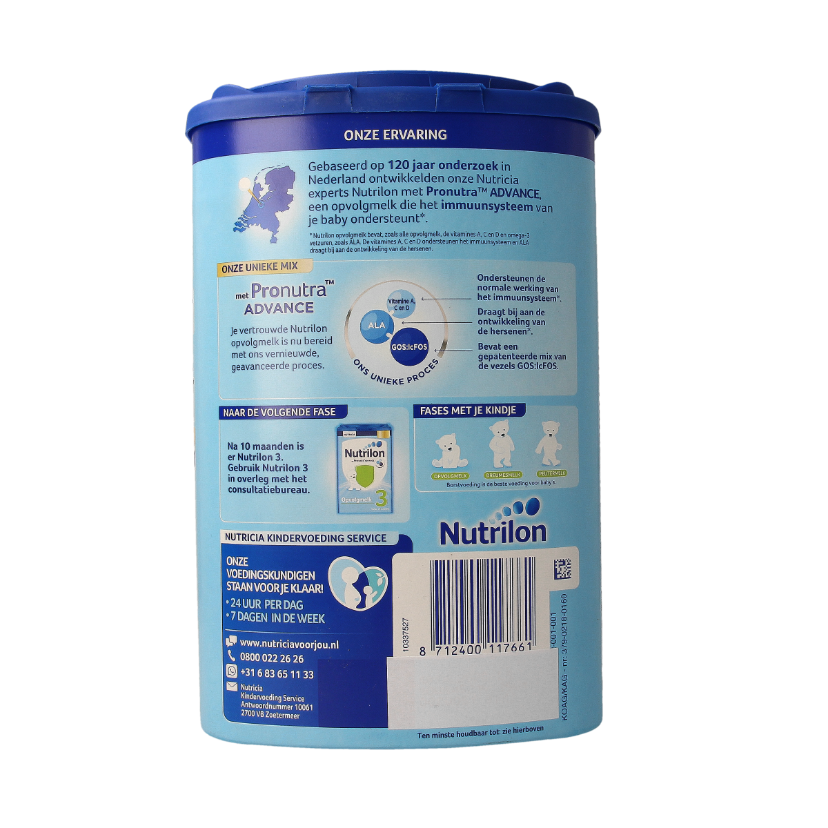 Nutrilon Standaard 2 opvolgmelk baby voeding in 800g verpakking, suitable for infants and toddlers.