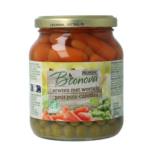Bionova Doperwten met wortel bio 350.00 Gram