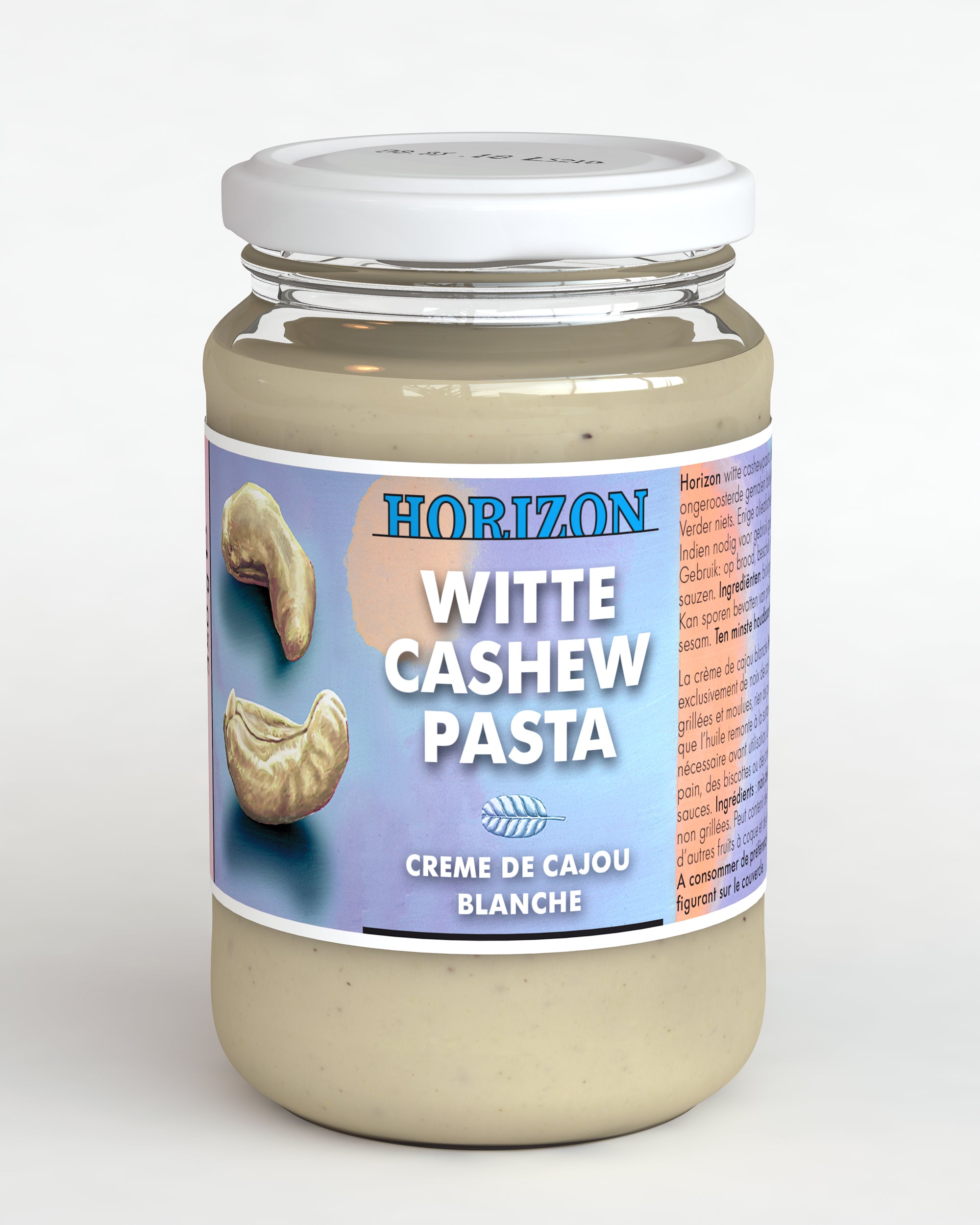 Horizon organic cashew spread on bread, 350g, eco-friendly bio broochbeleg with creamy texture and natural nut flavor.