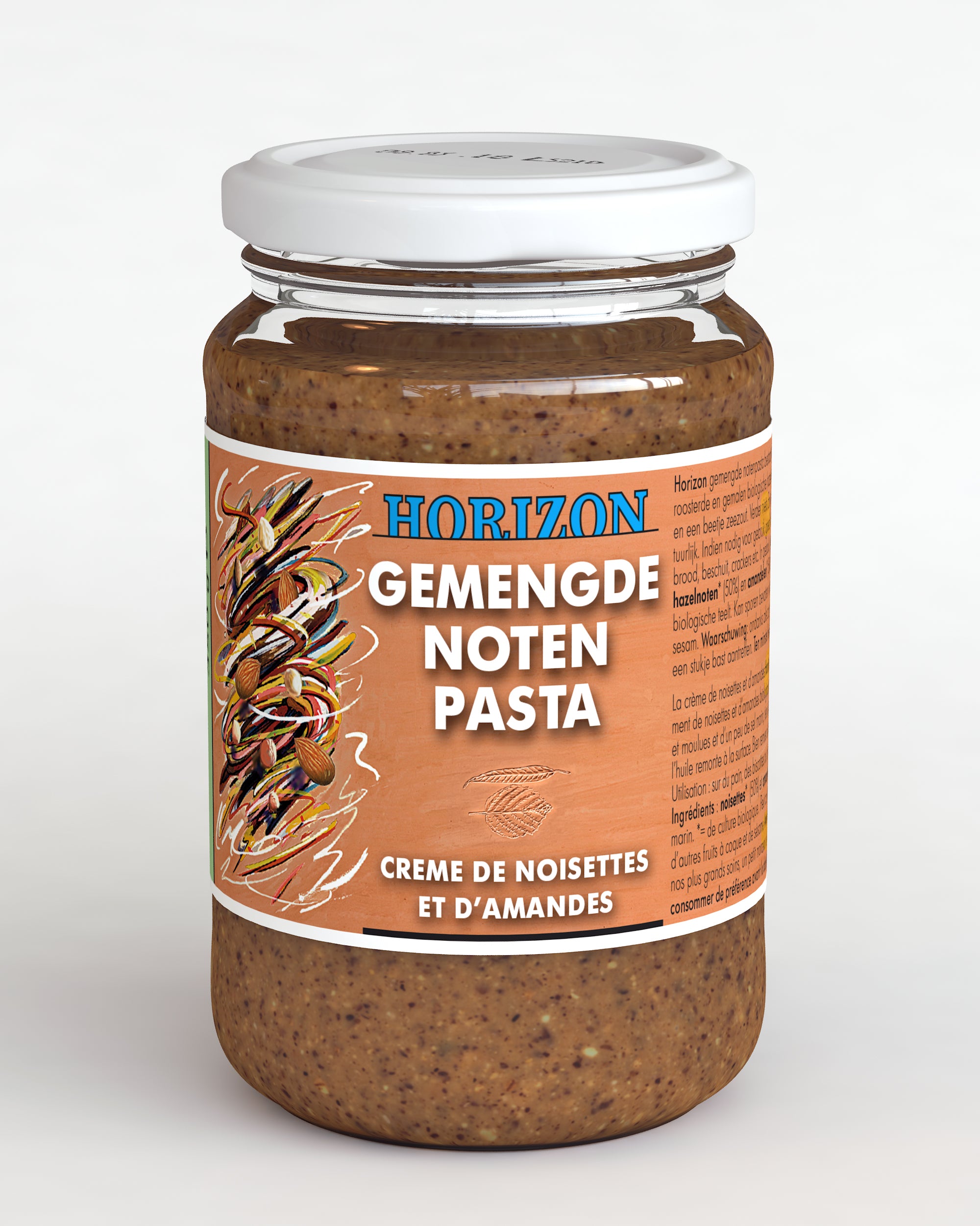 Horizon organic mixed nut and sea salt nut spread on bread, 350g, natural and crunchy, ideal for breakfast or snacks.