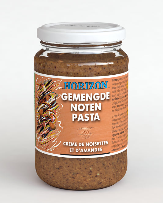 Horizon organic mixed nut and sea salt nut spread on bread, 350g, natural and crunchy, ideal for breakfast or snacks.