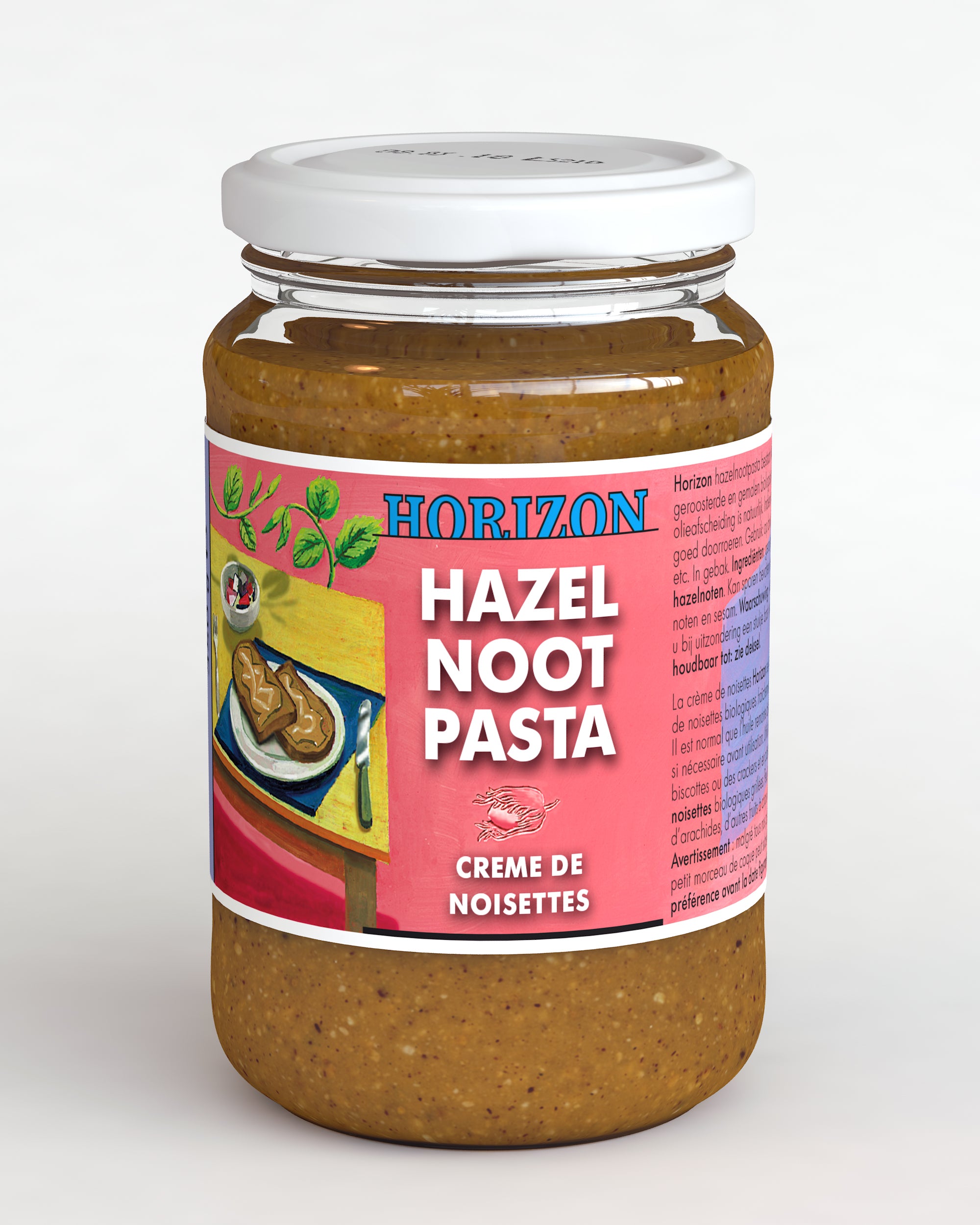 Horizon organic hazelnut spread on bread, 350g jar, natural and eco-friendly hazelnut spread for breakfast and snacks