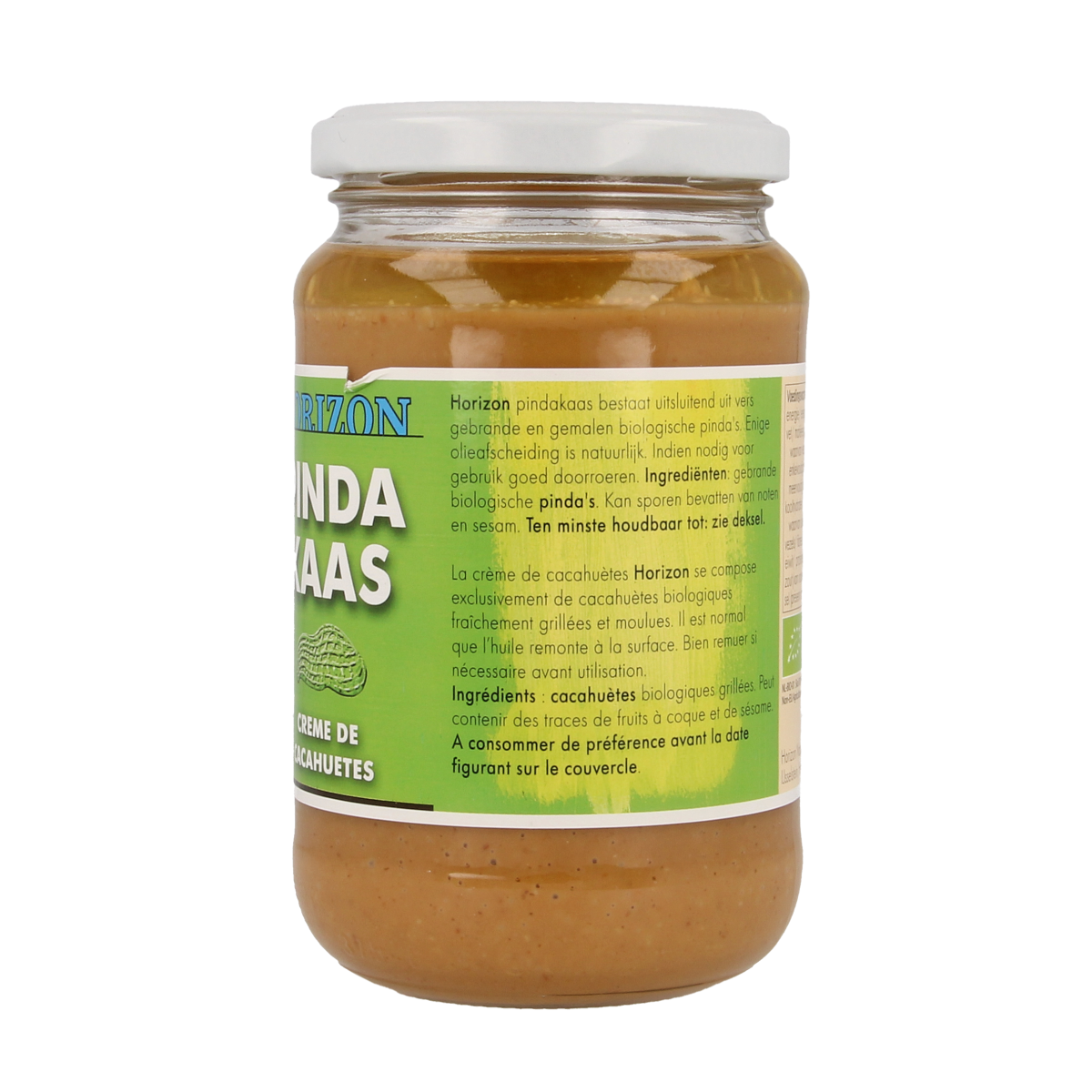 Horizon organic salt-free peanut butter spread on bread, 350g jar, natural and healthy broodbeleg option
