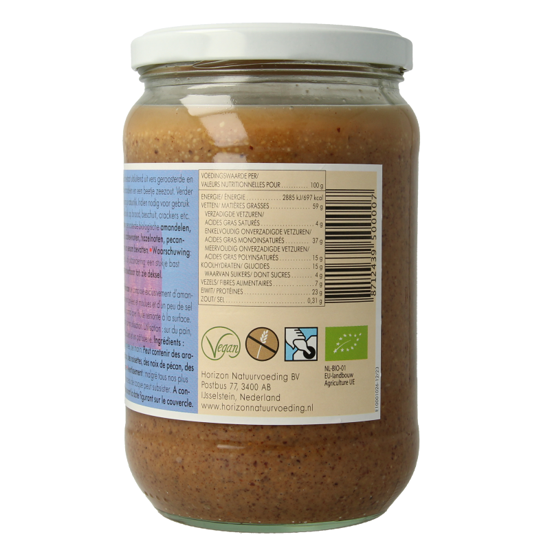 Horizon organic almond paste spread on bread, 650g jar, creamy almond flavor, natural and gluten-free bread topping.