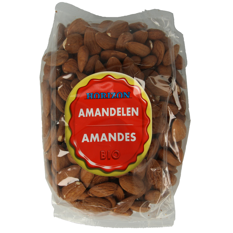 Raw organic Horizon almonds in a 400g package, showcasing fresh, natural almonds from Horizon superfoods.