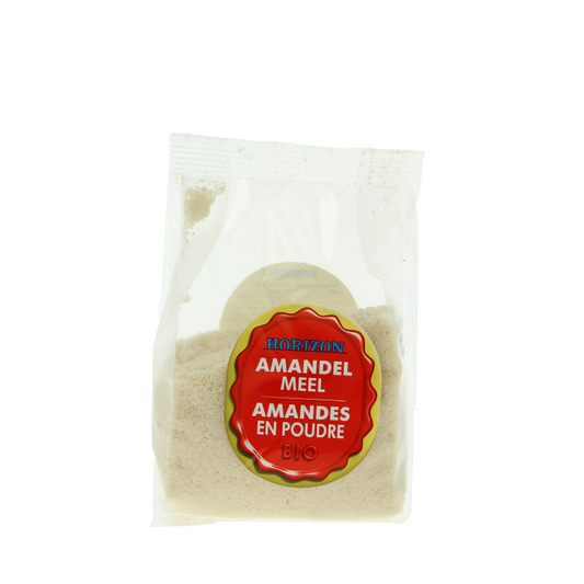 Organic Horizon blanched almond flour in a 100g package, suitable for baking and gluten-free recipes.