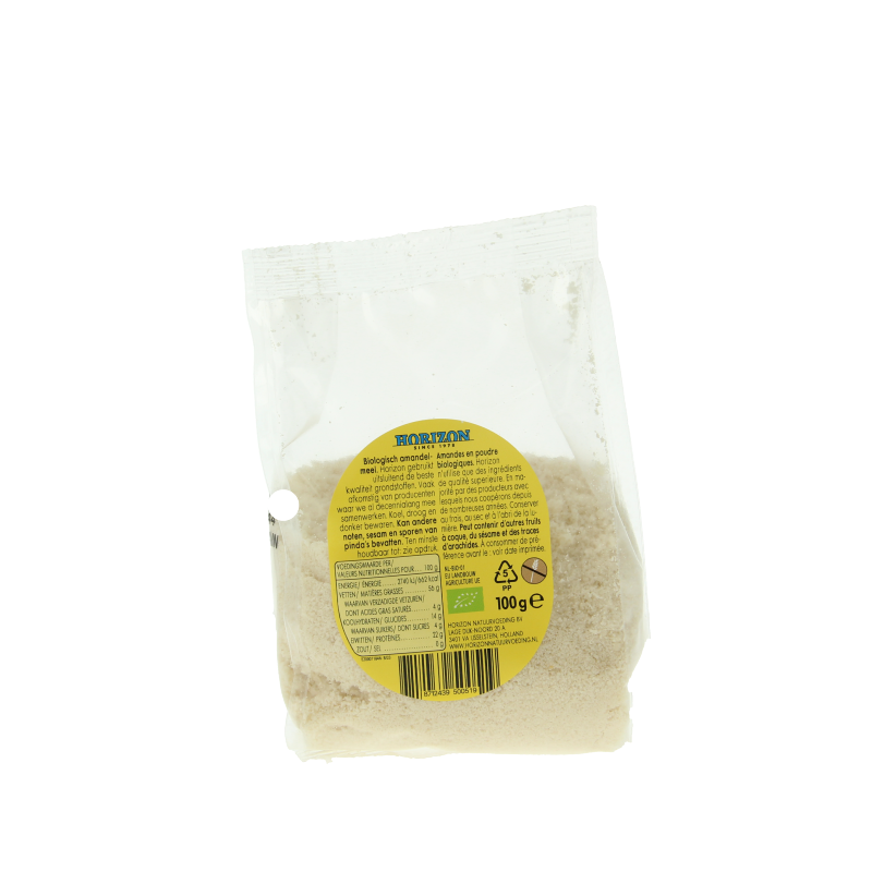 Horizon organic blanched almond flour in a 100g package, suitable for baking and gluten-free recipes.