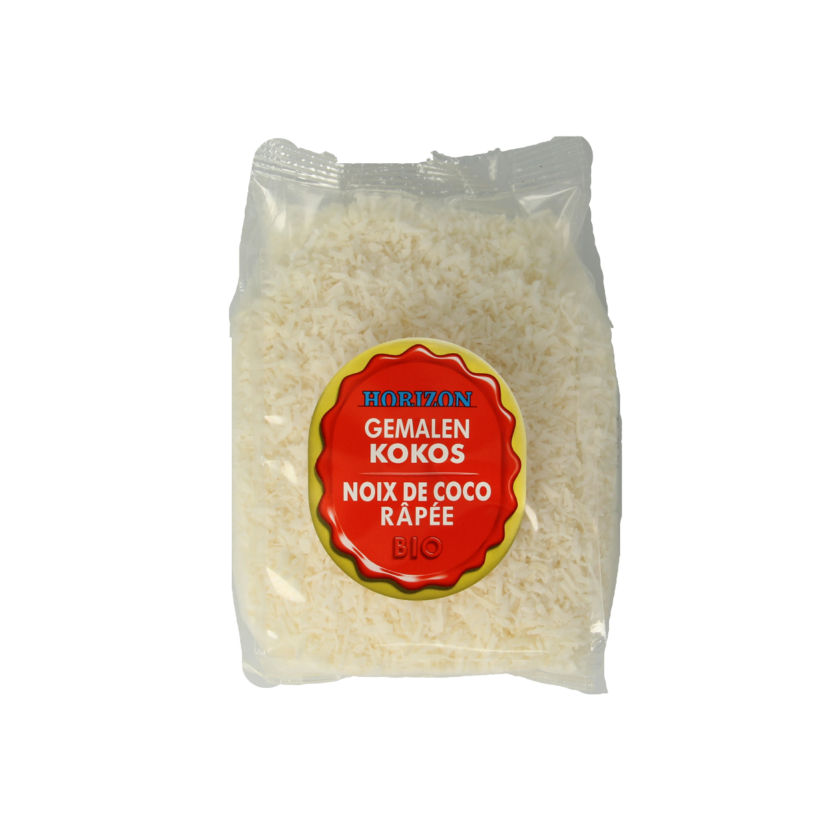 Horizon organic shredded coconut in 125g package, raw superfood with fresh, natural coconut flakes shown in the image.