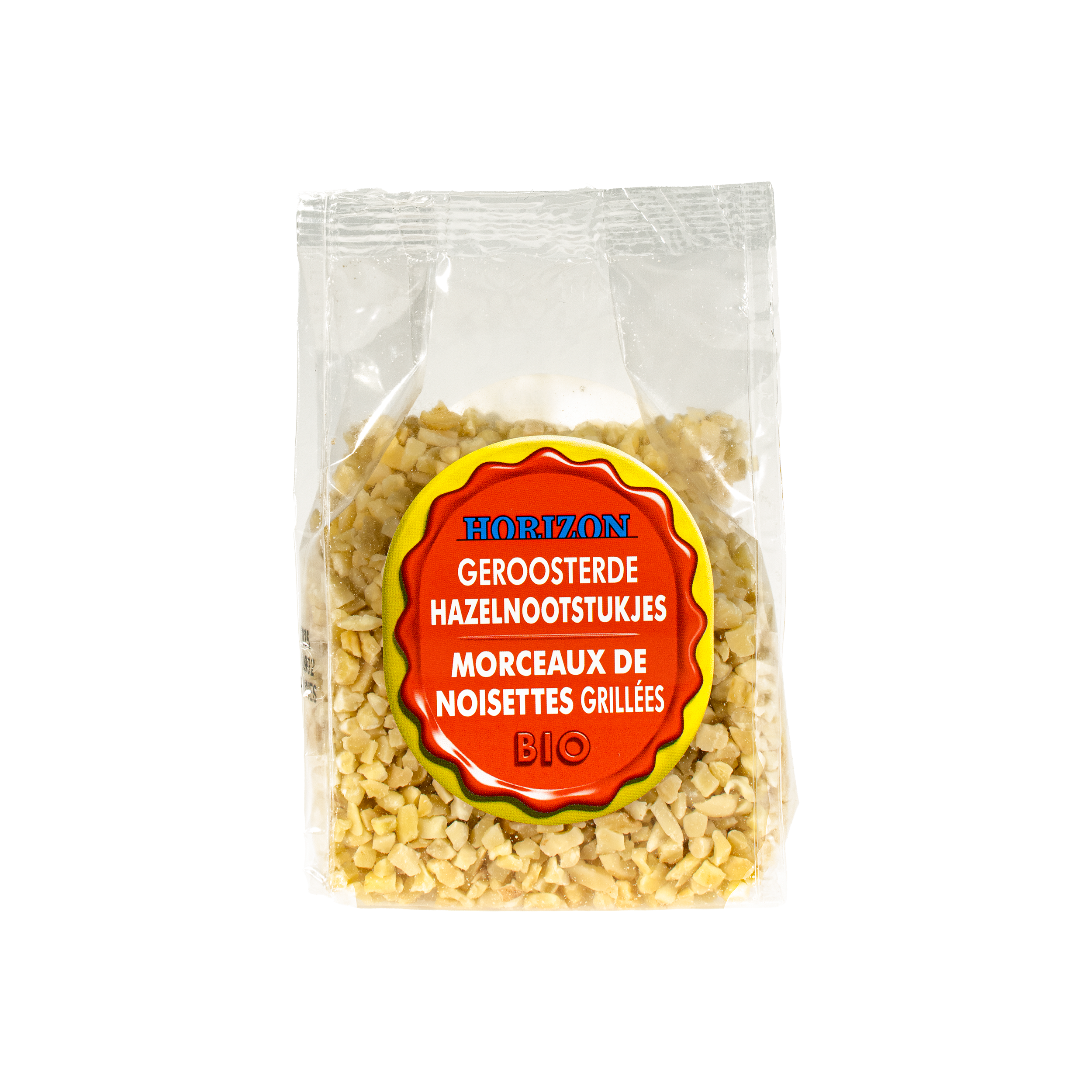 Horizon bio raw hazelnut pieces in a 125g package, natural and crunchy superfood snack.