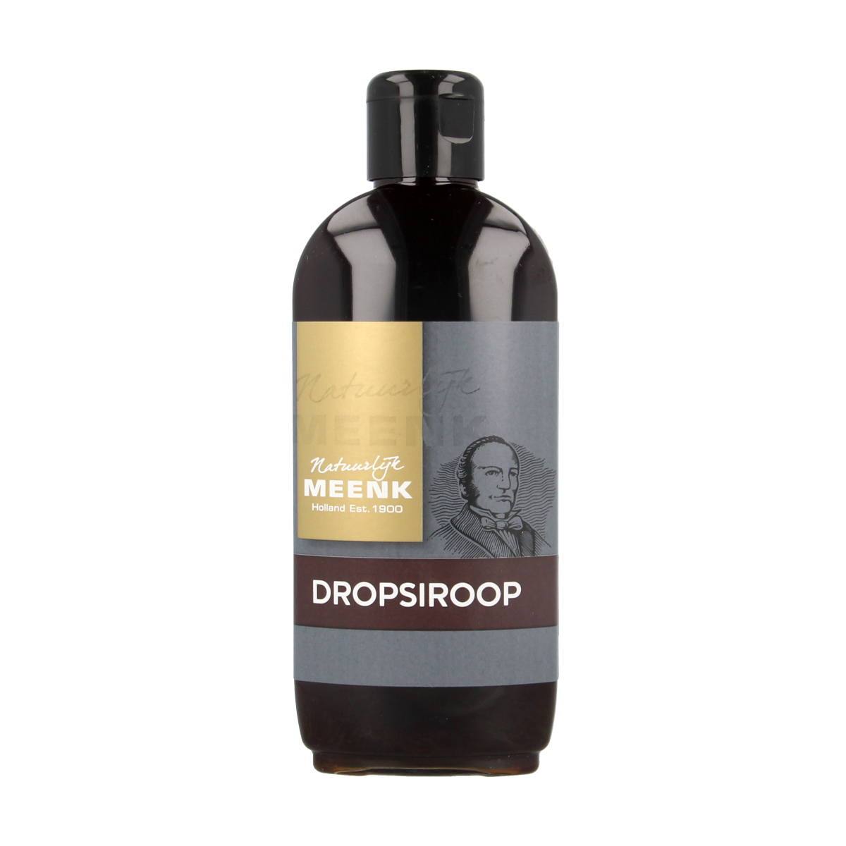 Meenk Dropsiroop candy jar with colorful drops in a glass container, 200ml, brand Meenk, sweet snoepgoed in vibrant colors.