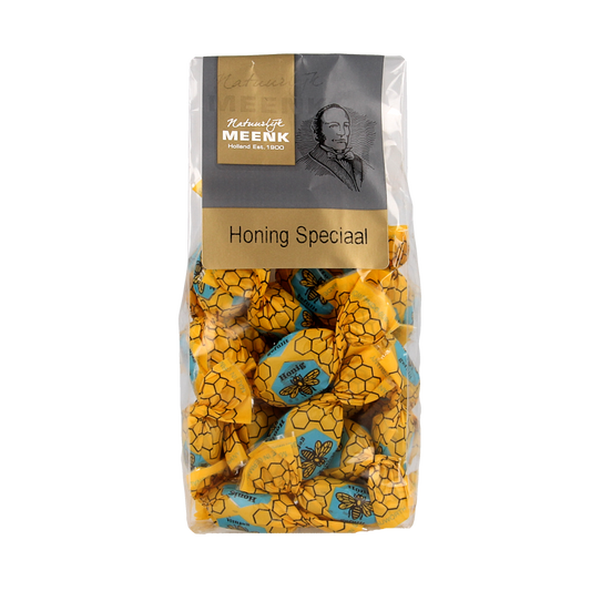 Kindly's Honing Speciaal, 120g, Dutch candy with honey flavor, in colorful packaging featuring sweet and chewy texture.