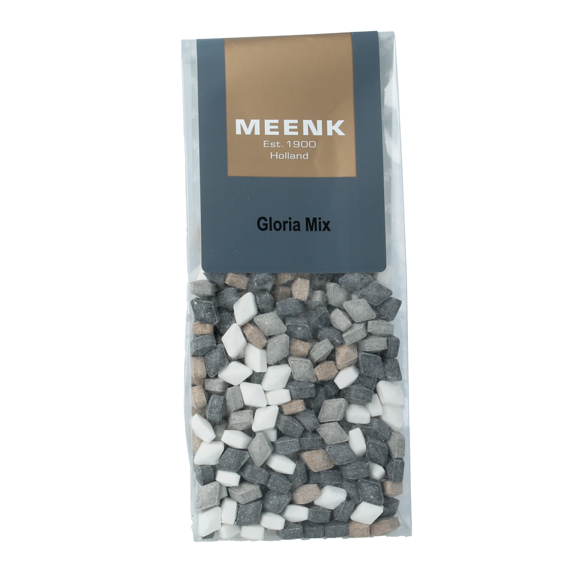 Meenk Gloriamix snoepgoed in 180g bag, colorful assorted candies from the Meenk brand.