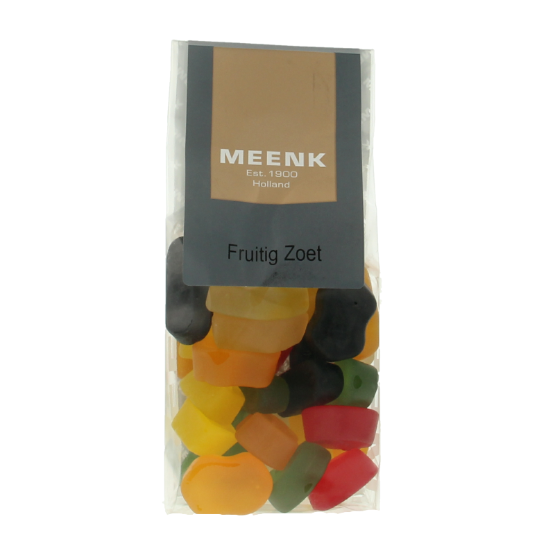Meenk Fruitig zoet winegums in 180g package, colorful chewy candies from the Meenk snoepgoed collection.